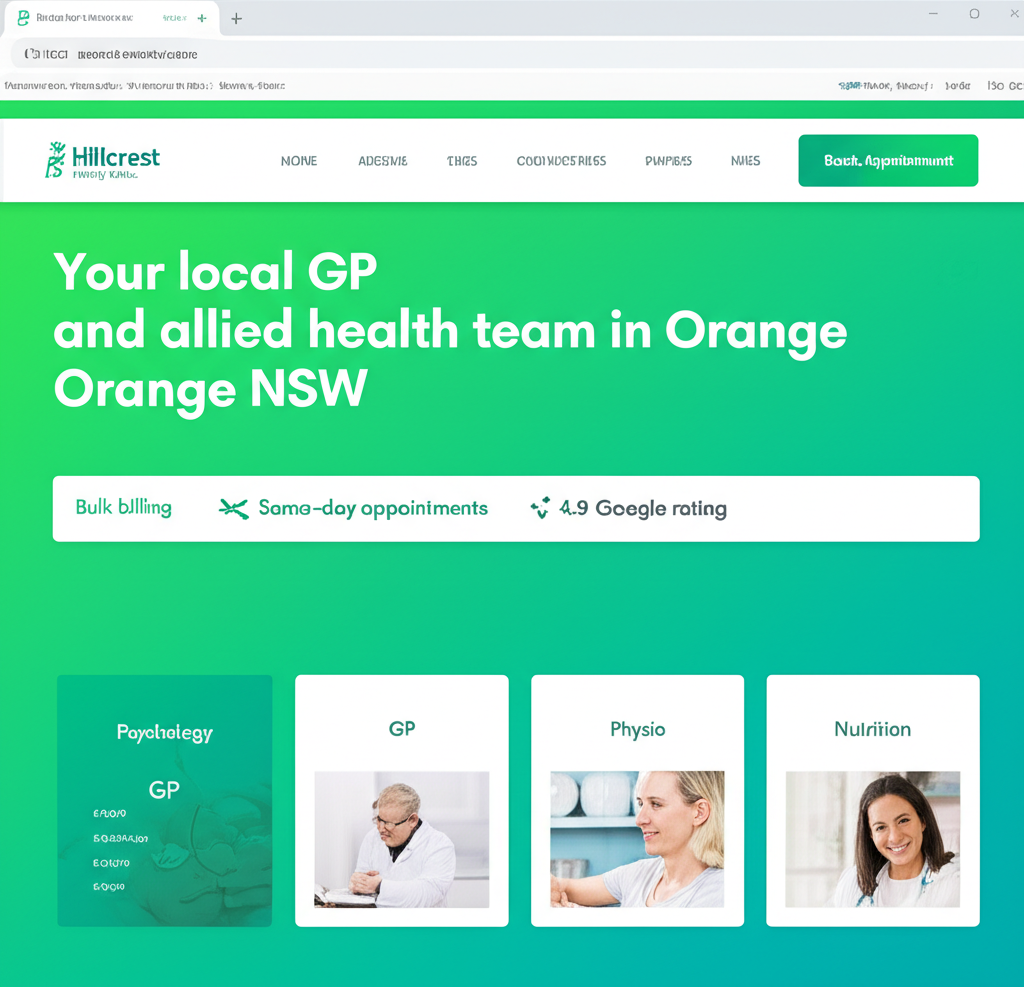 Hillcrest Family Clinic website preview